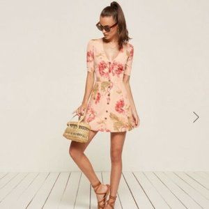 Reformation Morning Floral Print Fit N Flare Dress